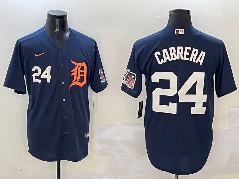 Men Detroit Tigers 24 Cabrera Drak Blue Game 2025 Nike MLB Jersey style 3112